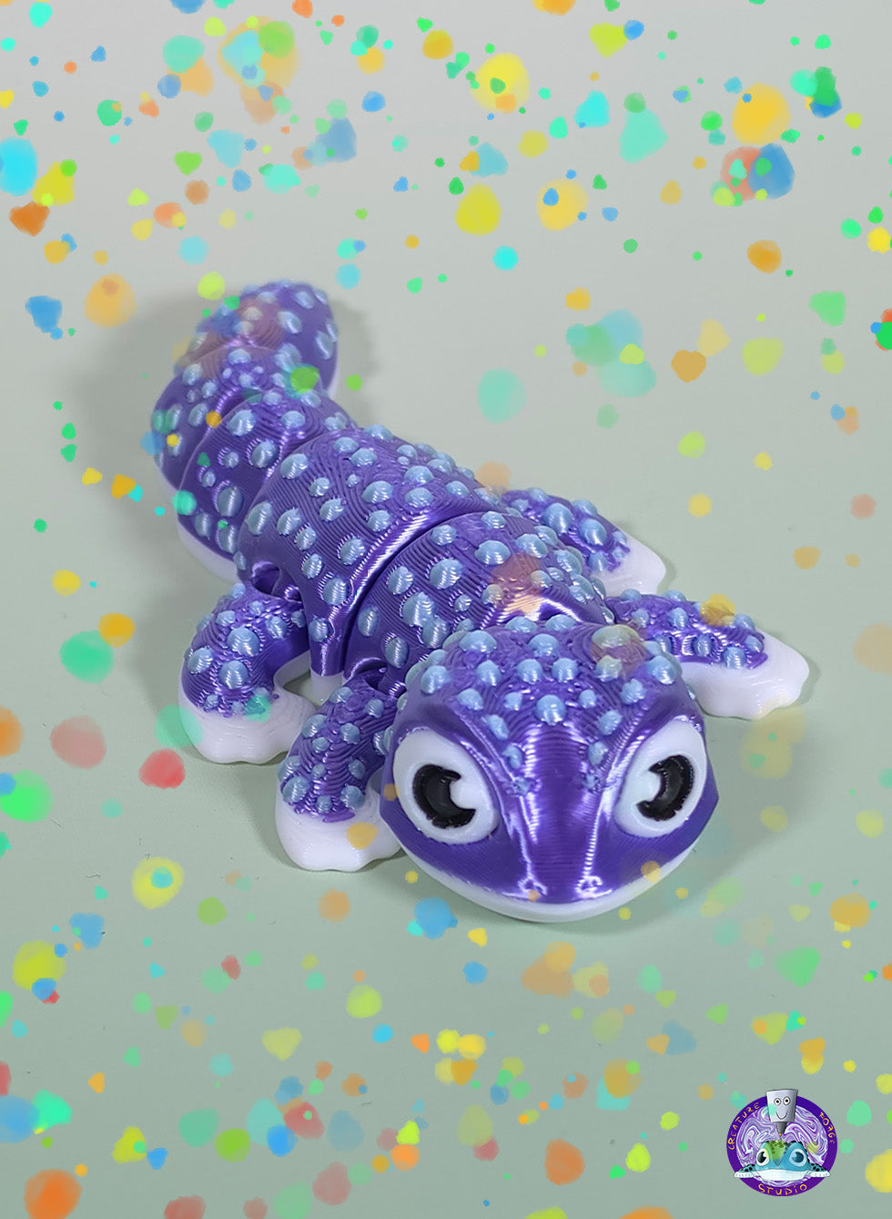 Gecko Silk purple Silk Blue spots