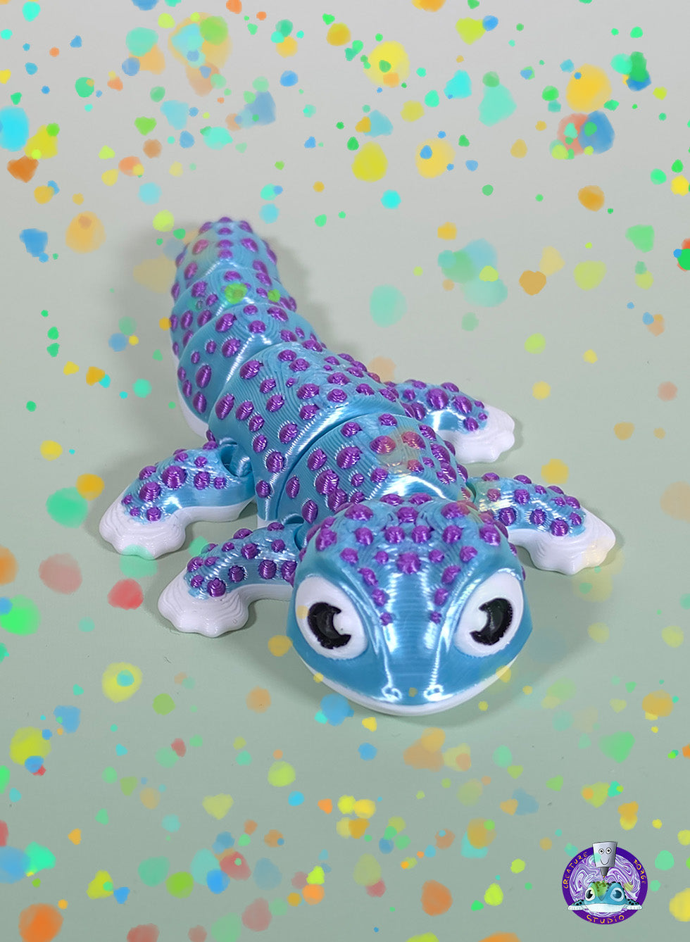 Gecko Ocean Turquoise Purple spots